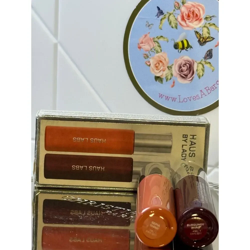 Haus Labs by Lady Gaga Atomic Shake Lip Lacquer DUO SEPIA SHINE & BURGUNDY SHINE